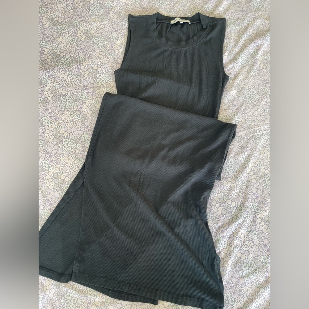 WeWoreWhat Ribbed Sleeveless Tank in Black XS